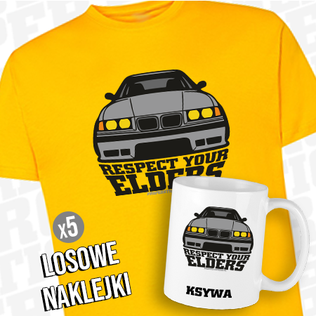 ZESTAW BMW E36 - Koszulka + Kubek + naklejki